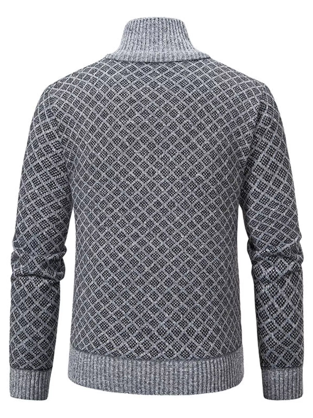 Men's Plus Size Textured Zip-Up Cardigan