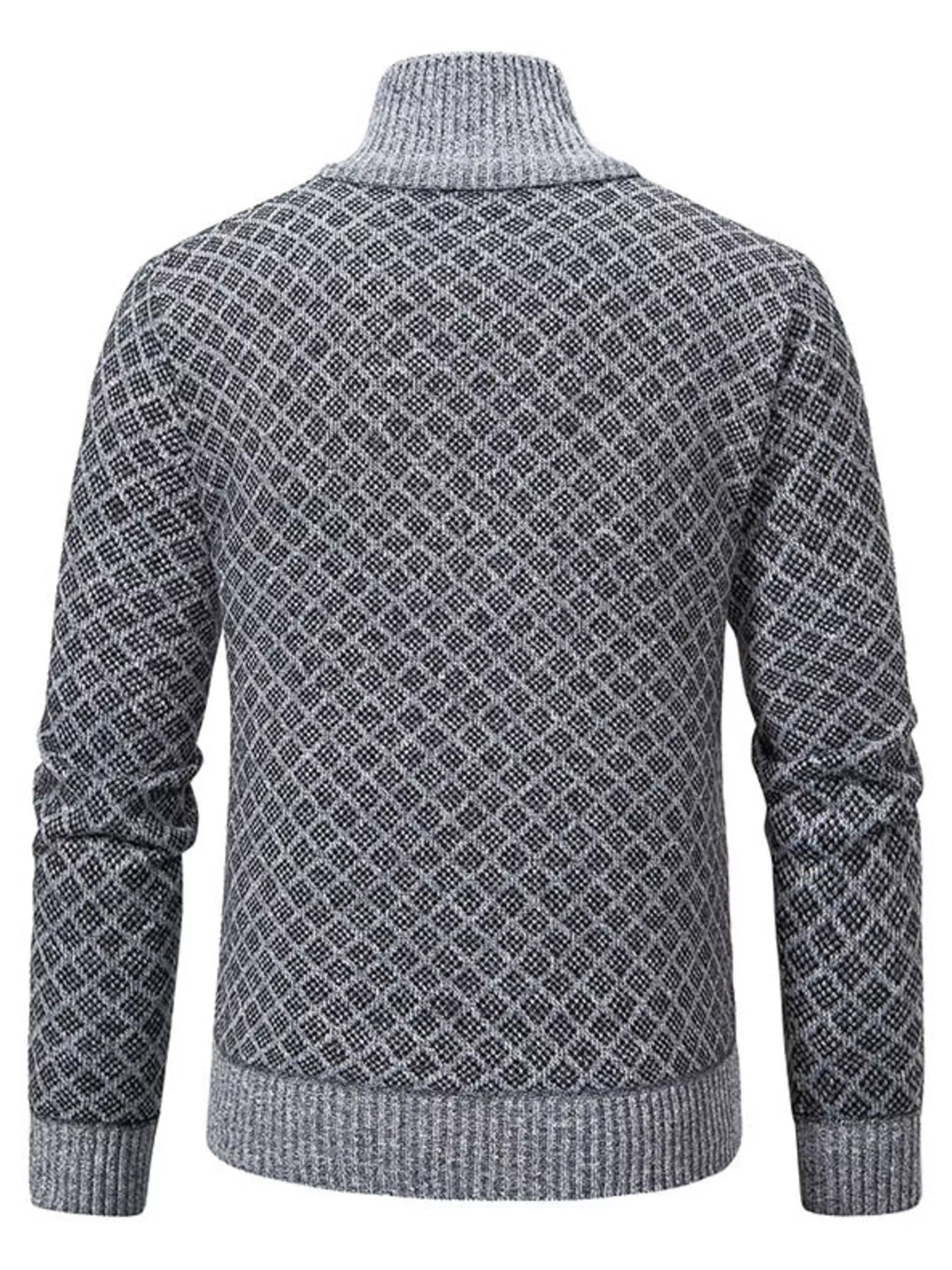 Men's Plus Size Textured Zip-Up Cardigan
