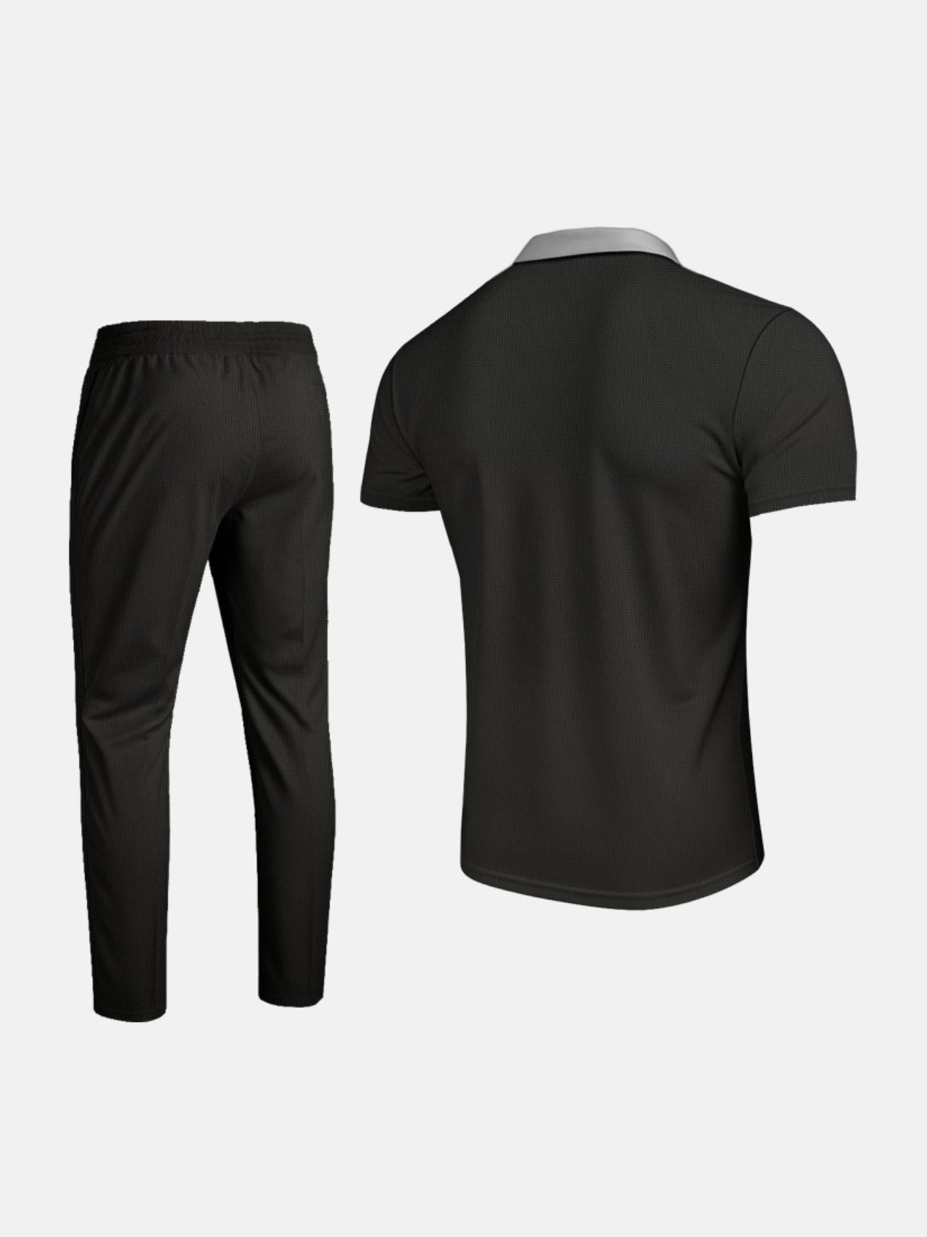 Men's Full Size Short Sleeve Polo and Pants Set Plus Size
