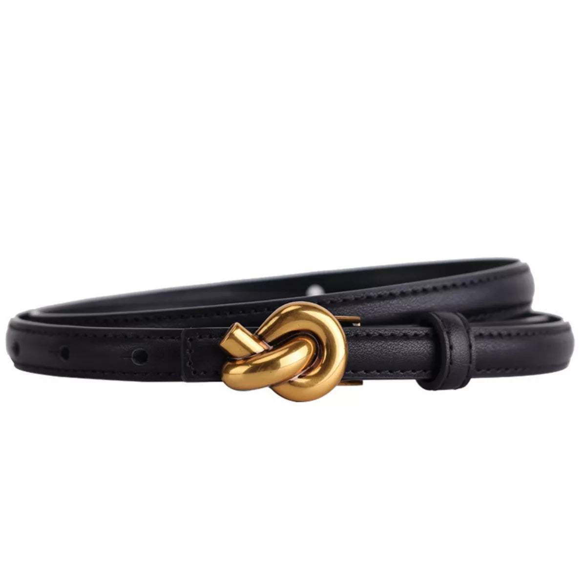 Knot Buckle Skinny Belt