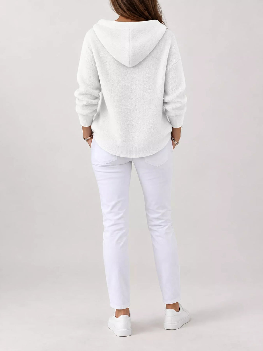 Full Size Hooded Button-Down Knit Cardigan Plus Size