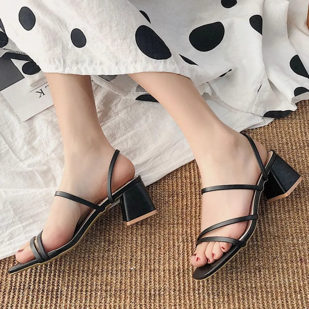 Open Toe Block Heels Sandals
