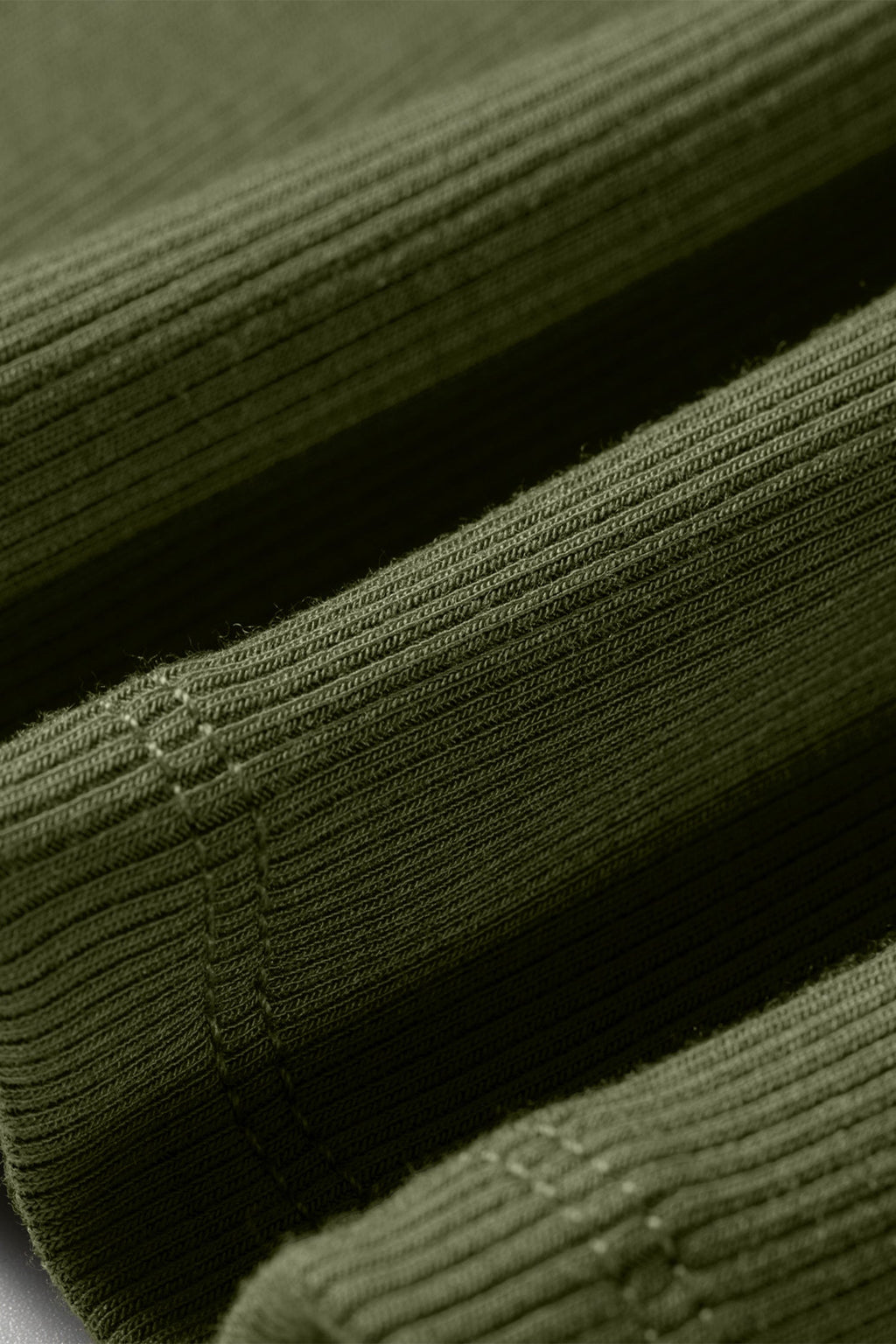 Dark Khaki Slim Ribbed Padded Tank Top