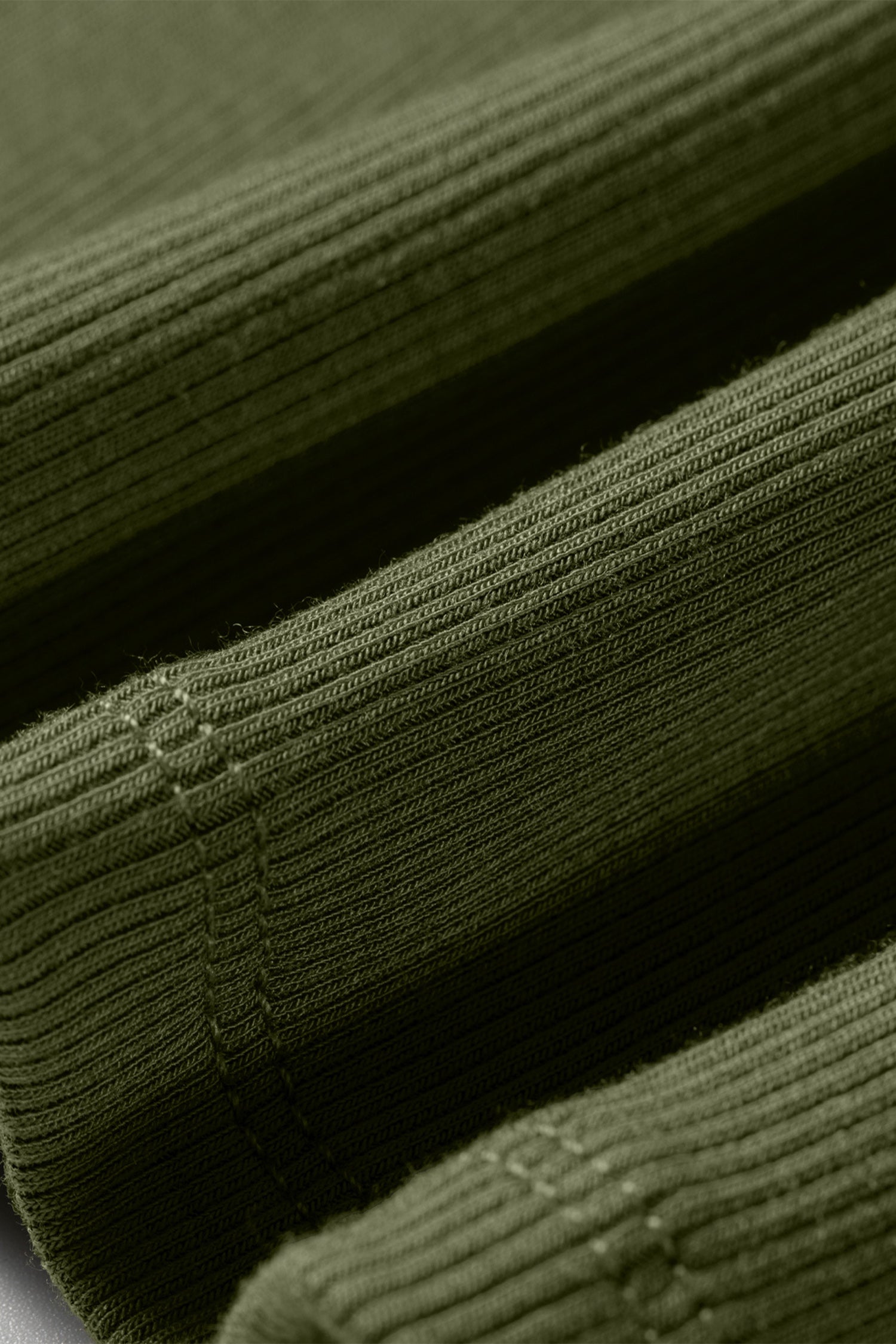 Dark Khaki Slim Ribbed Padded Tank Top
