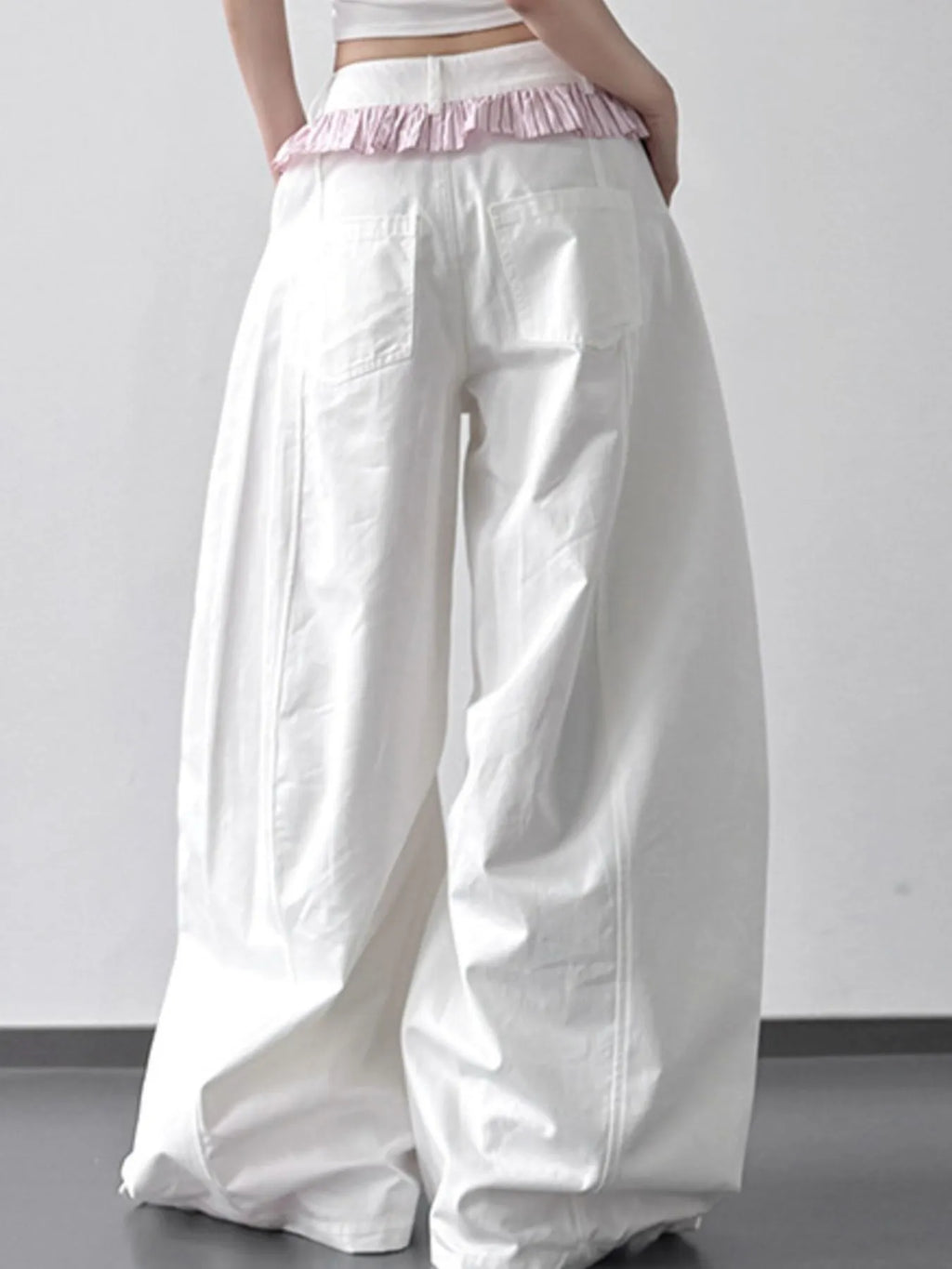 Wide Leg Drawstring Casual Pants