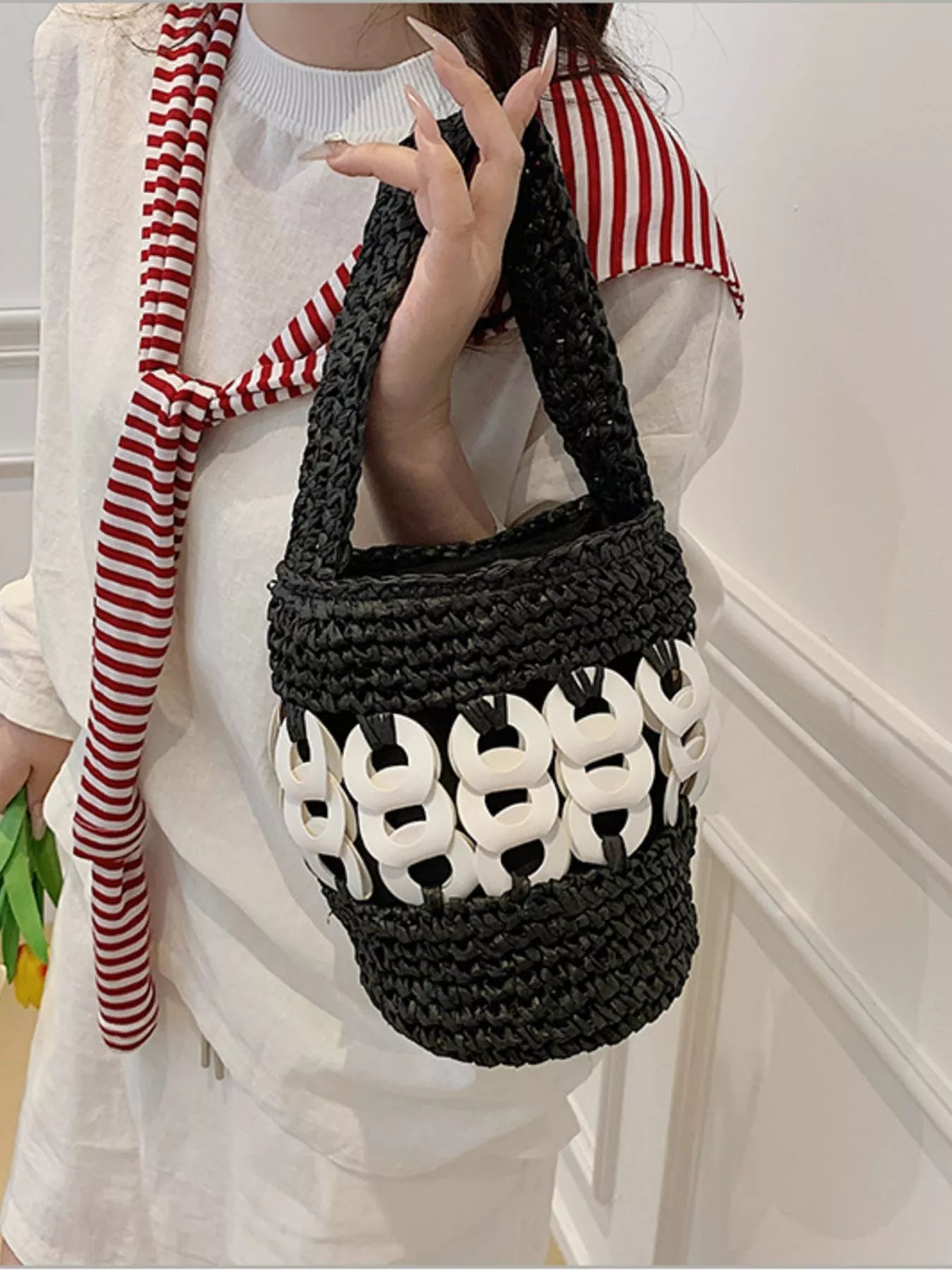 Woven Bucket Handbag