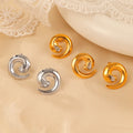 Titanium Steel Zircon Spiral Stud Earrings