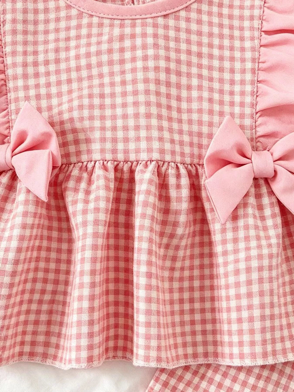 Children's Ruffled Plaid Top and Pants Set