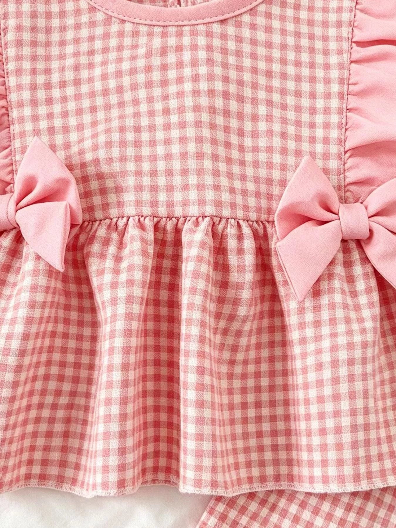 Children's Ruffled Plaid Top and Pants Set