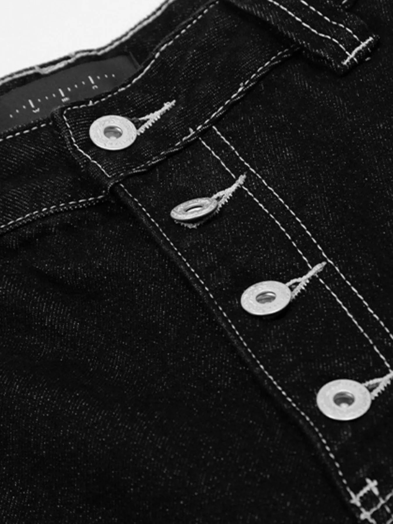 Men's Button Fly Wide Leg Denim Capris