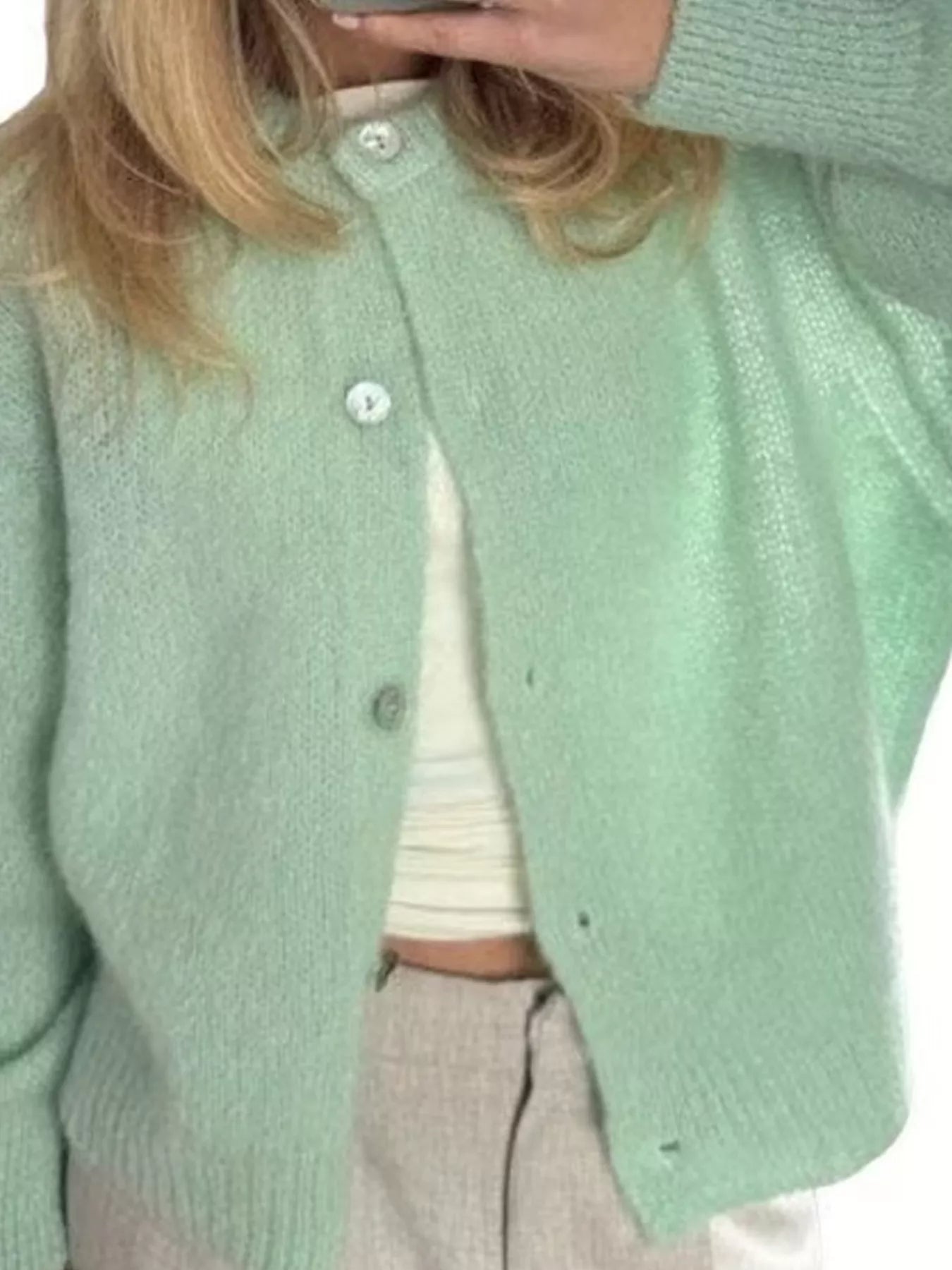 Button Up Long Sleeve Cardigan