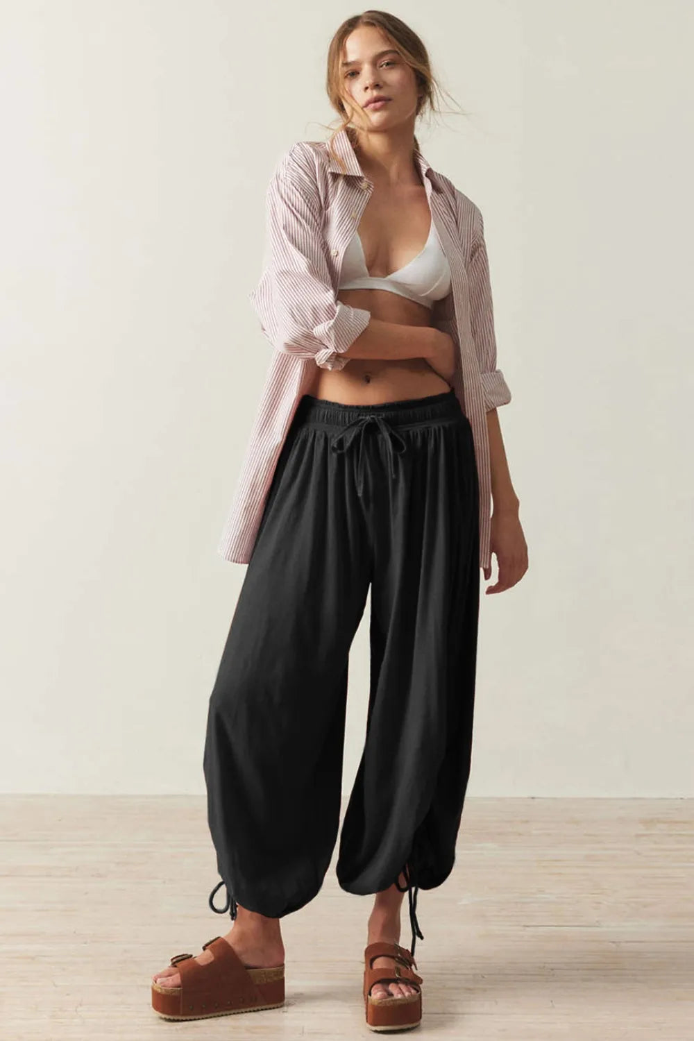 Drawstring Ruched Pants
