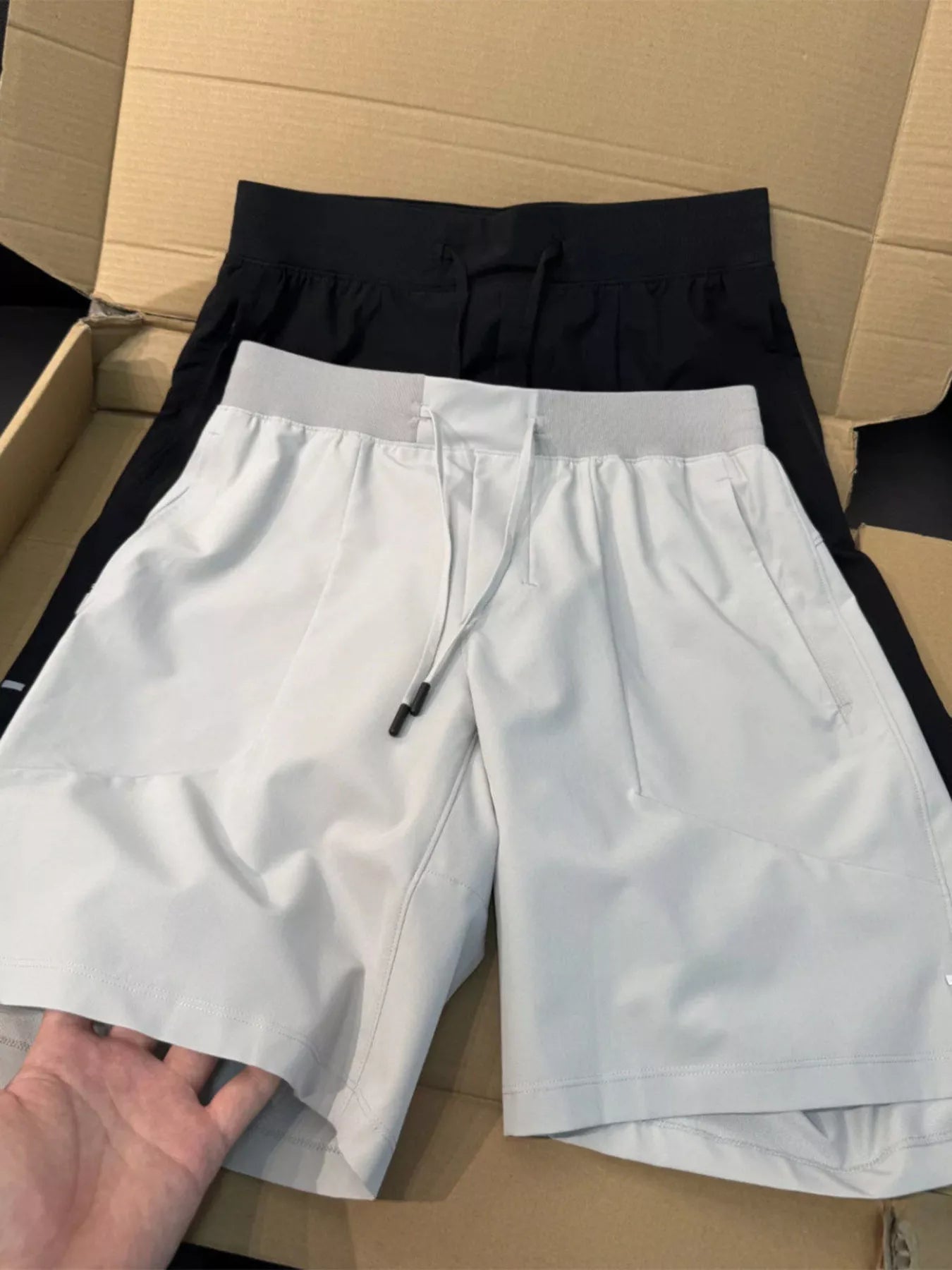 Men's Plus Size Lightweight Athletic Shorts with Drawstring Waist
