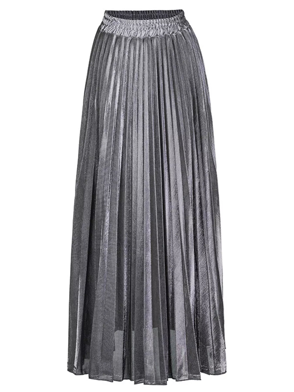 High-Waisted Pleated Maxi Skirt