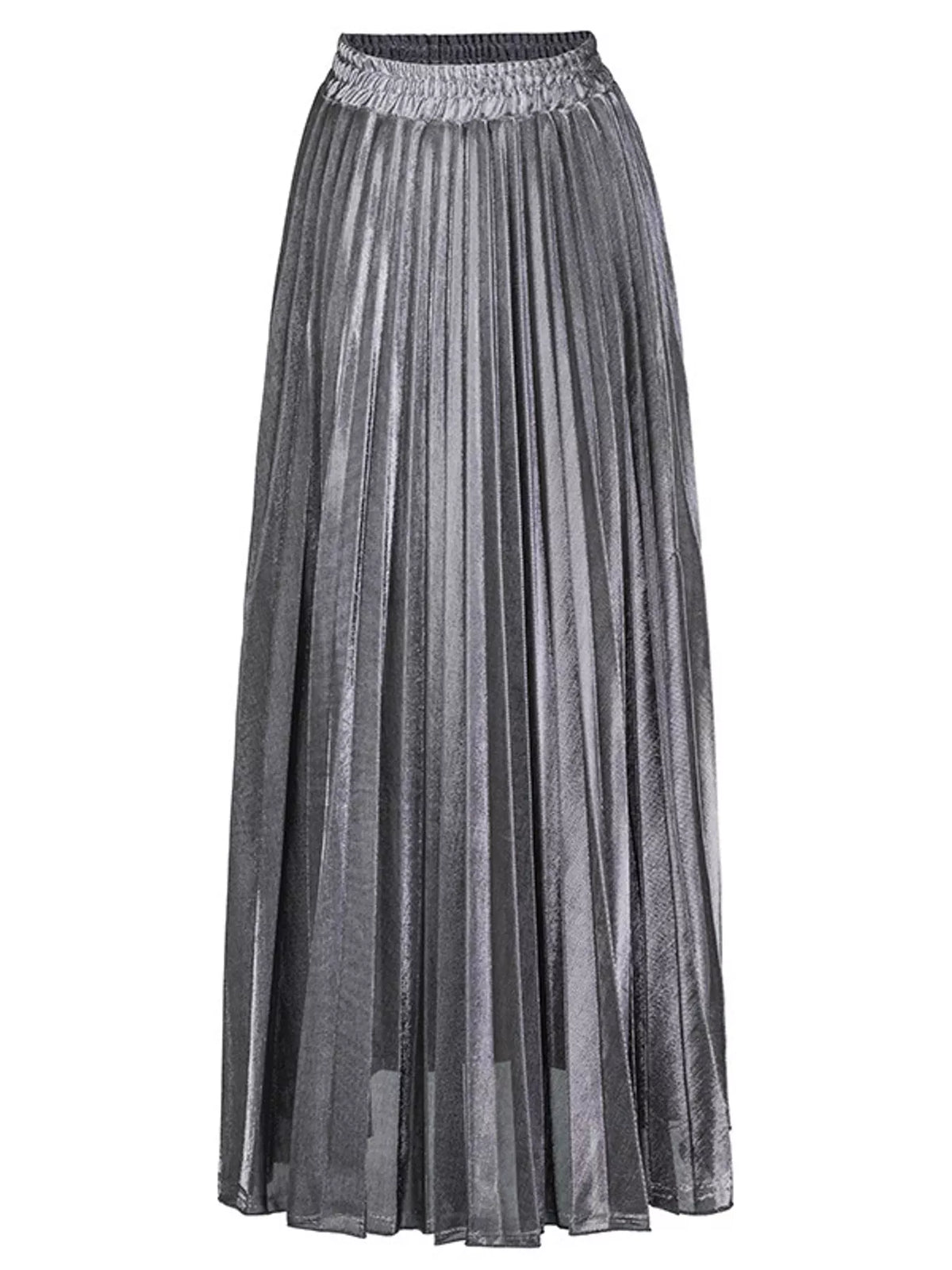 High-Waisted Pleated Maxi Skirt