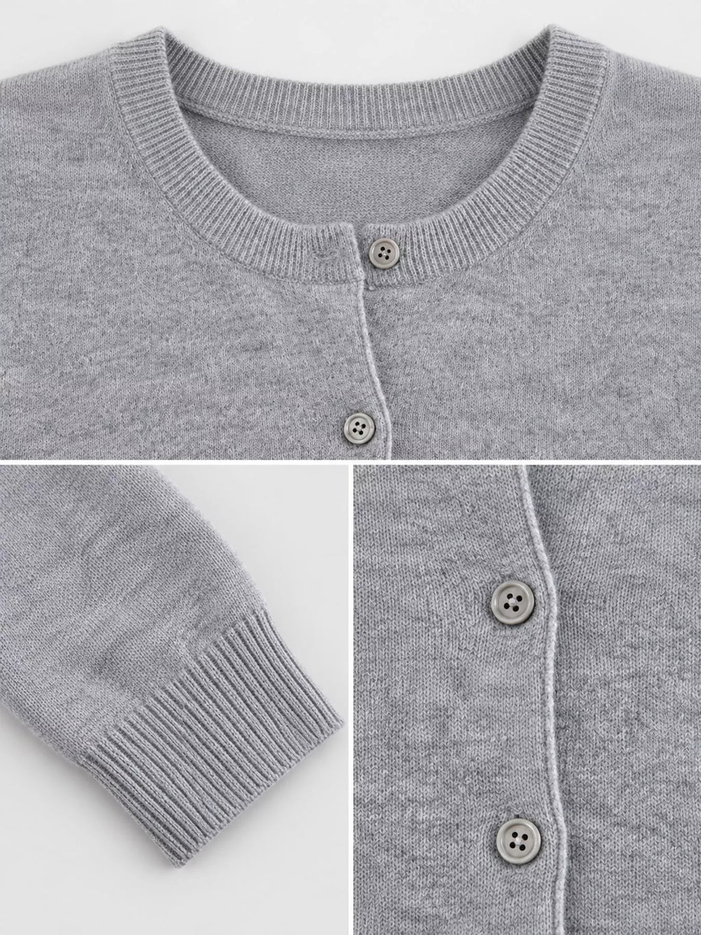 Crew-Neck Button-Down Cardigan