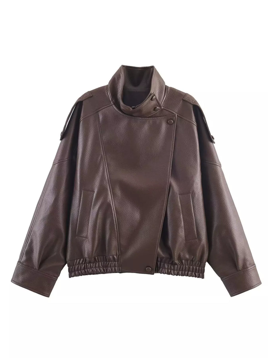 Zip-Up Faux Leather Moto Jacket
