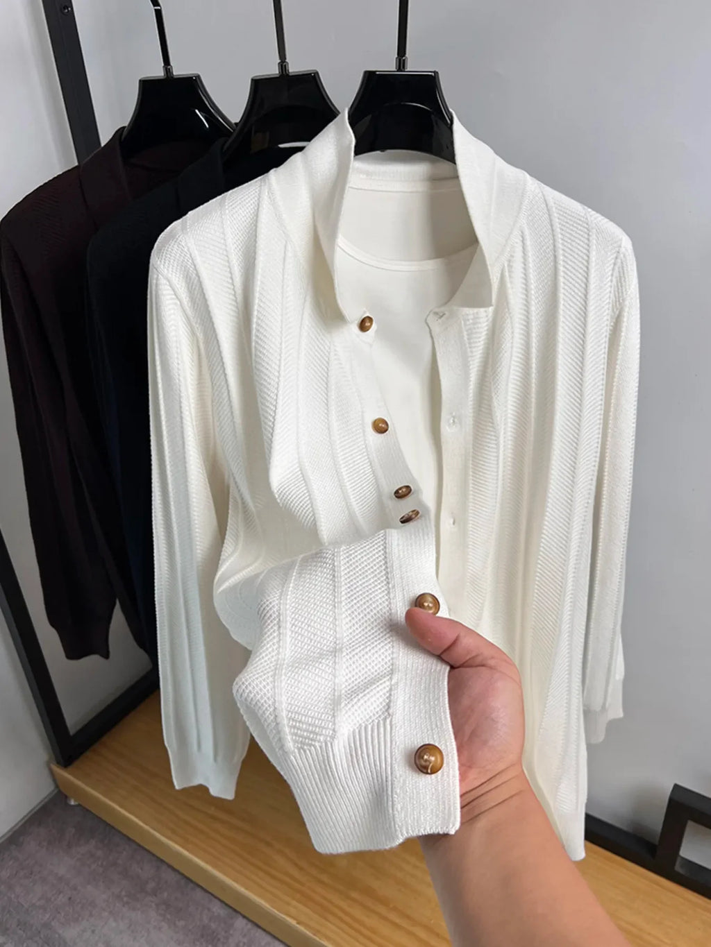 Men's Plus Size Button Down Knit Cardigan