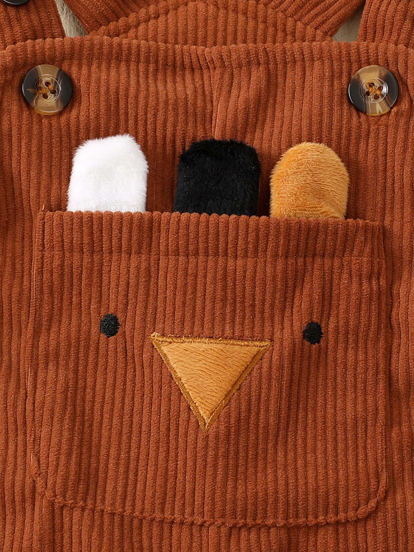 Children's Cartoon Pocket Corduroy Overalls