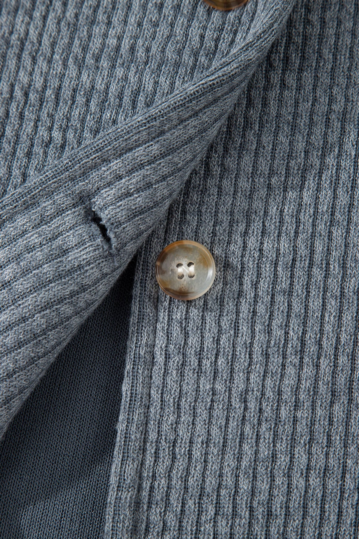 Ribbed Knit Flap Pocket Button-Up Shacket