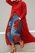 Button Up Long Sleeve Longline Shirt