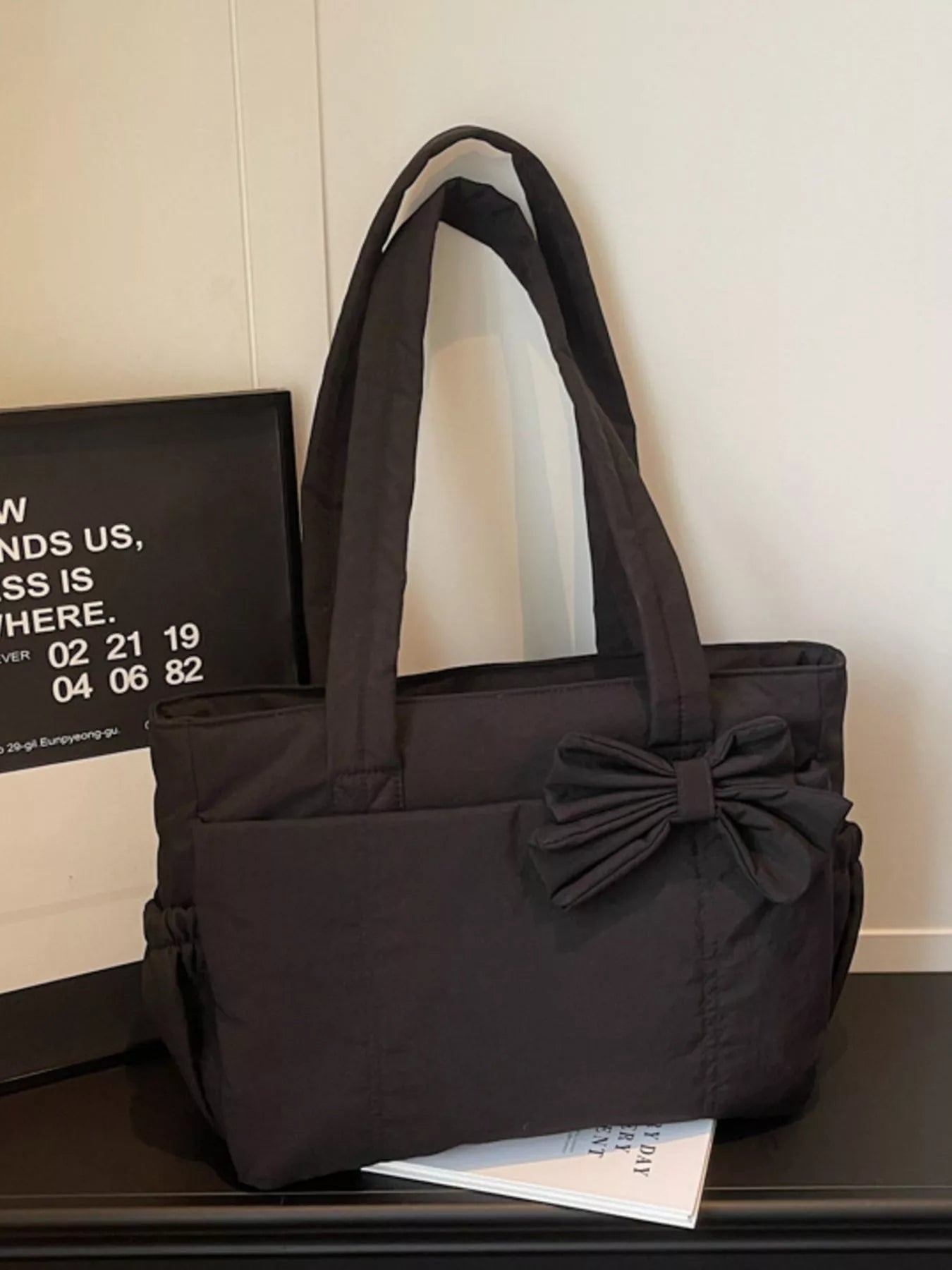 Bow Accent Tote Bag
