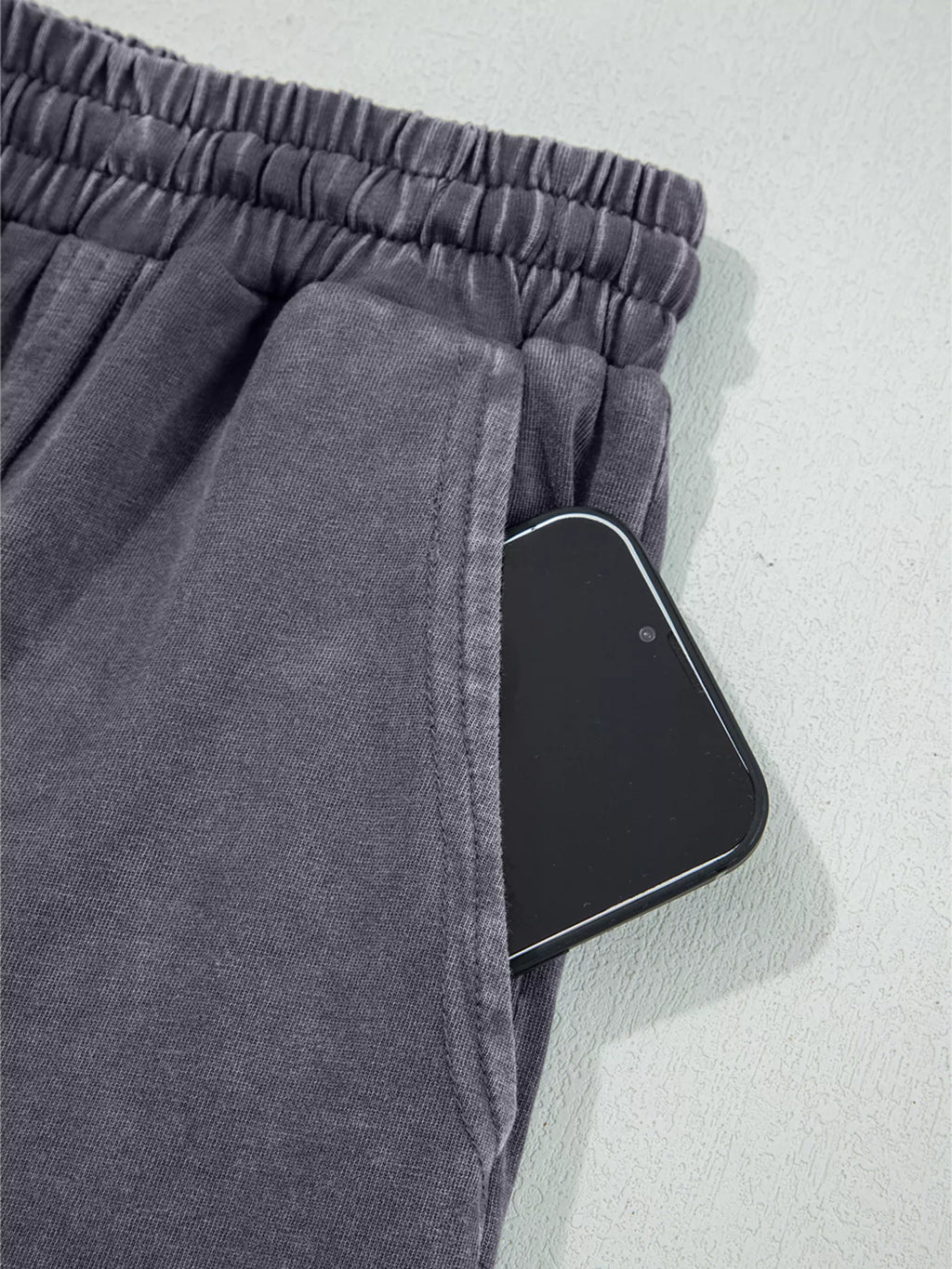 Flower Patch Mineral Washed Terry Knit Cropped Wide Leg Pants