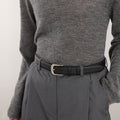 Classic Leather Skinny Belt
