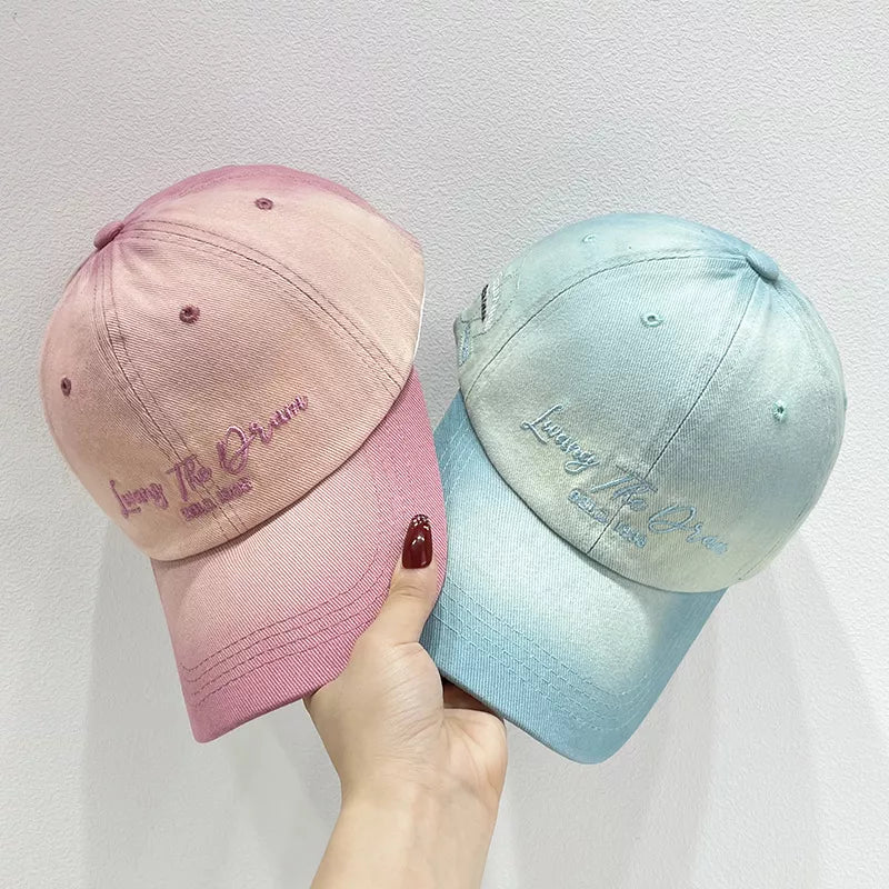 Gradient Color Embroidered Baseball Cap