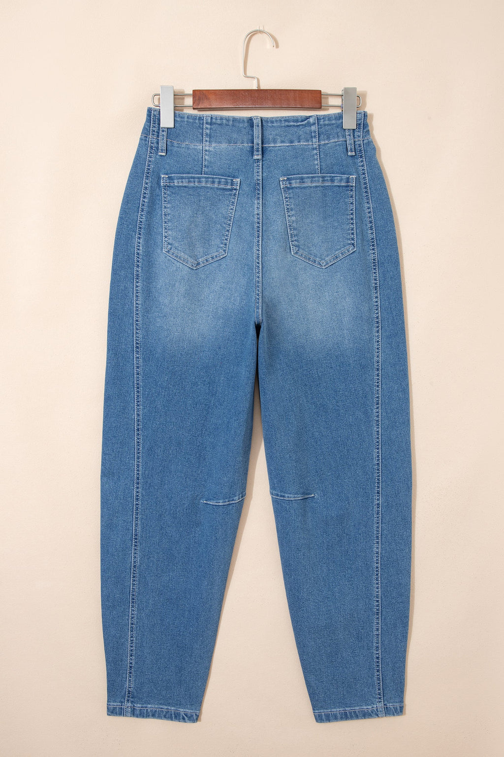 Fallon Blue Medium Wash Cuffed Barrel Jeans