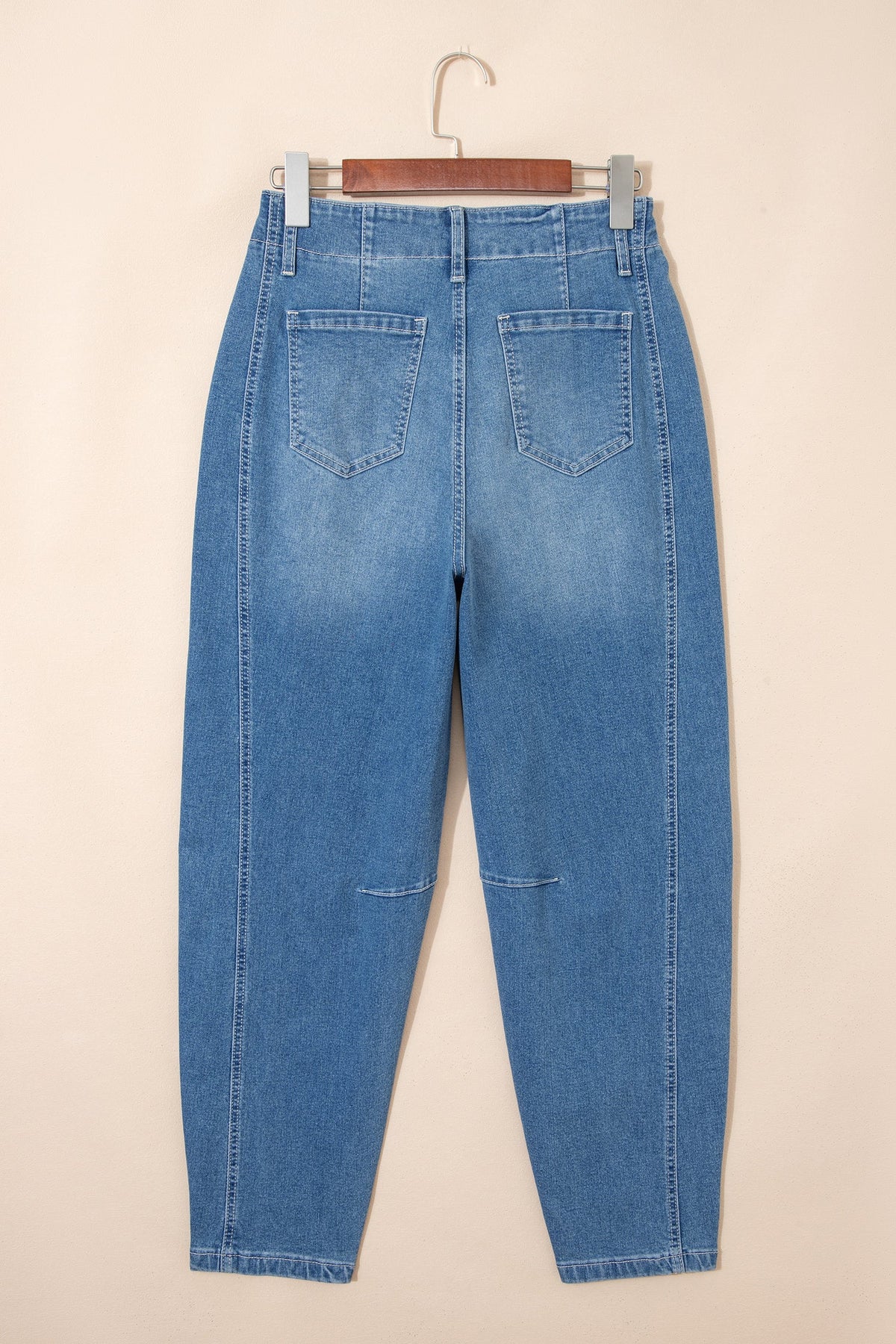 Fallon Blue Medium Wash Cuffed Barrel Jeans