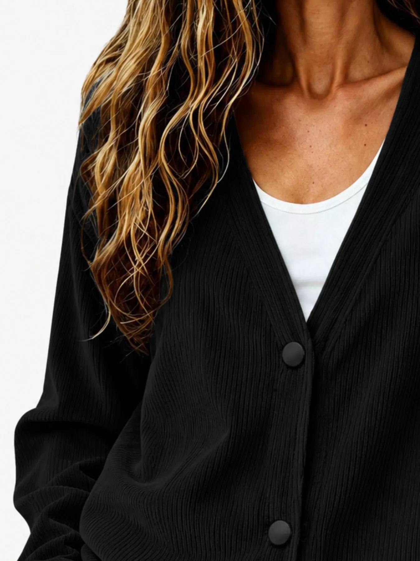 Casual Corduroy Button-Up Cardigan