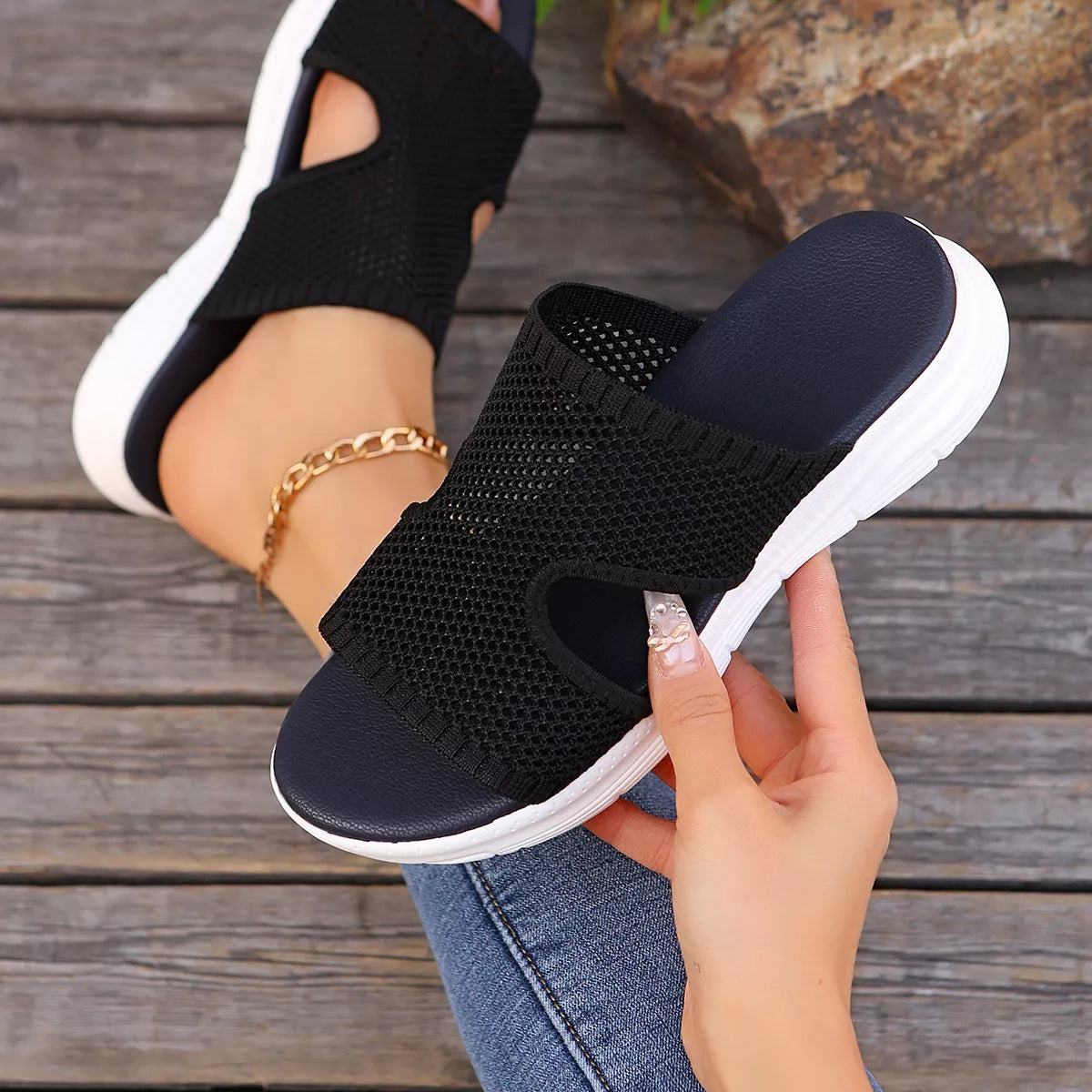 Breathable Mesh Open Toe Sandals