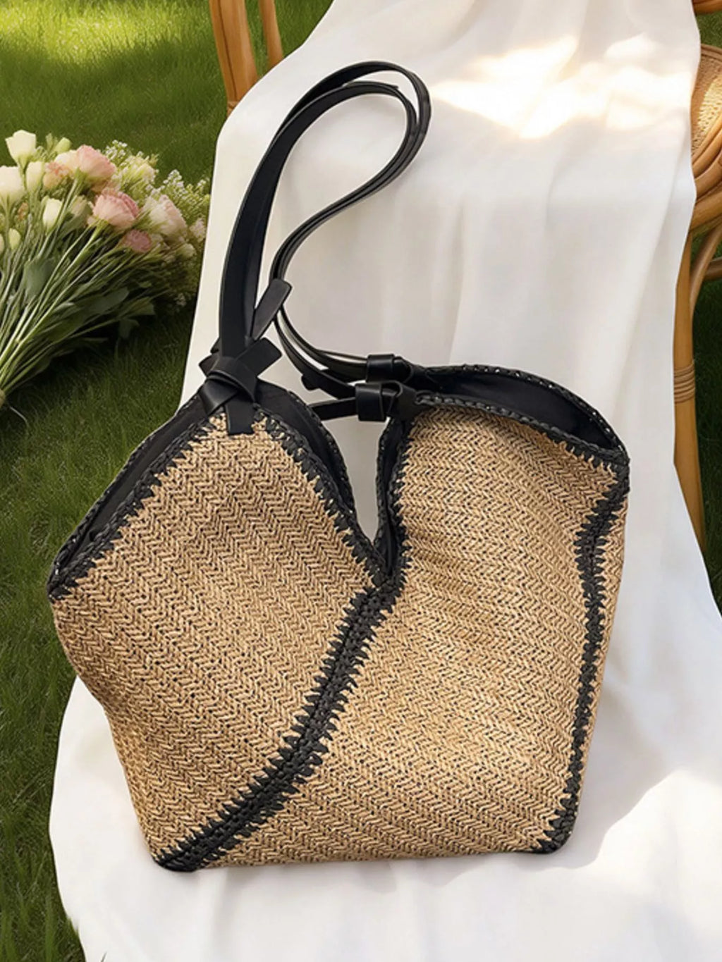 Woven Straw Shoulder Bag