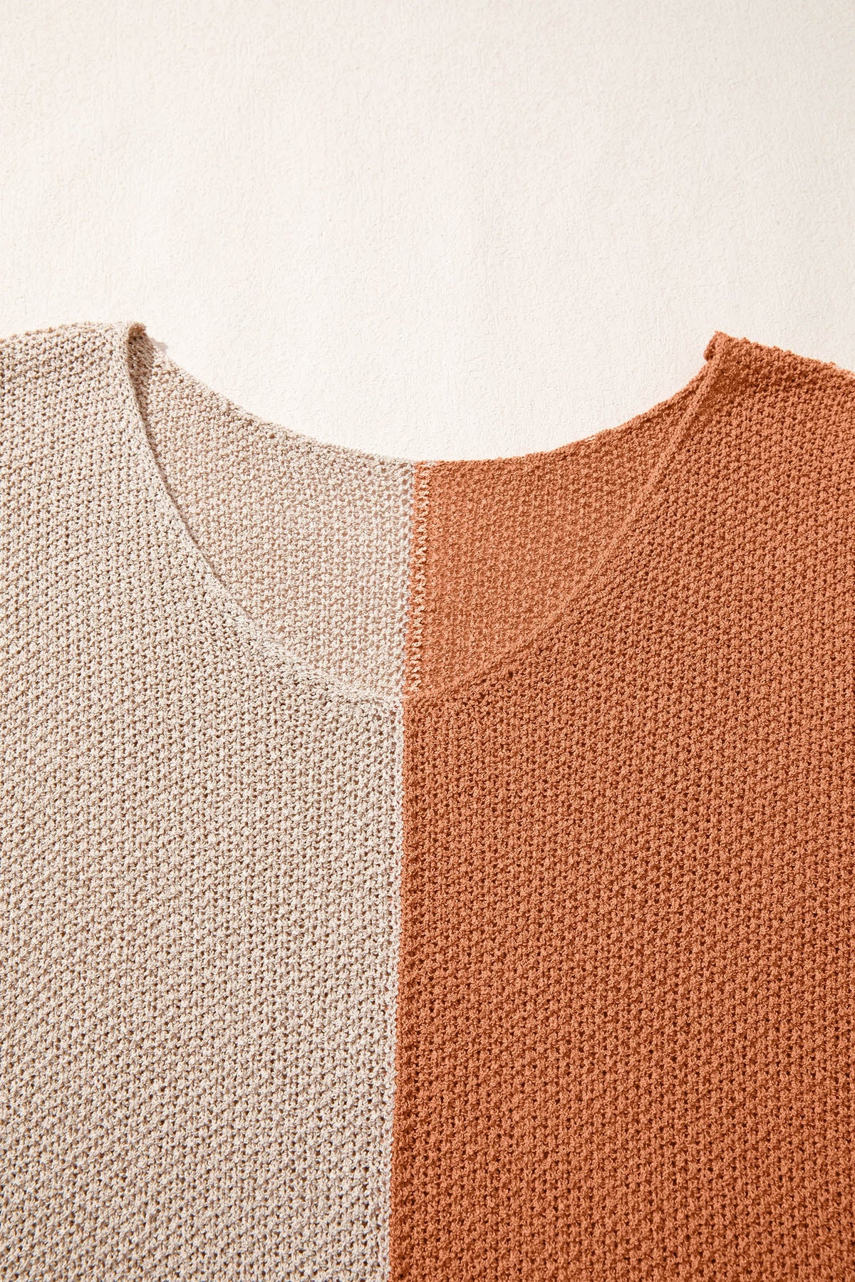 Colorblock Knit V-Neck Sweater