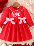 Children's Bow Long Sleeve Dress