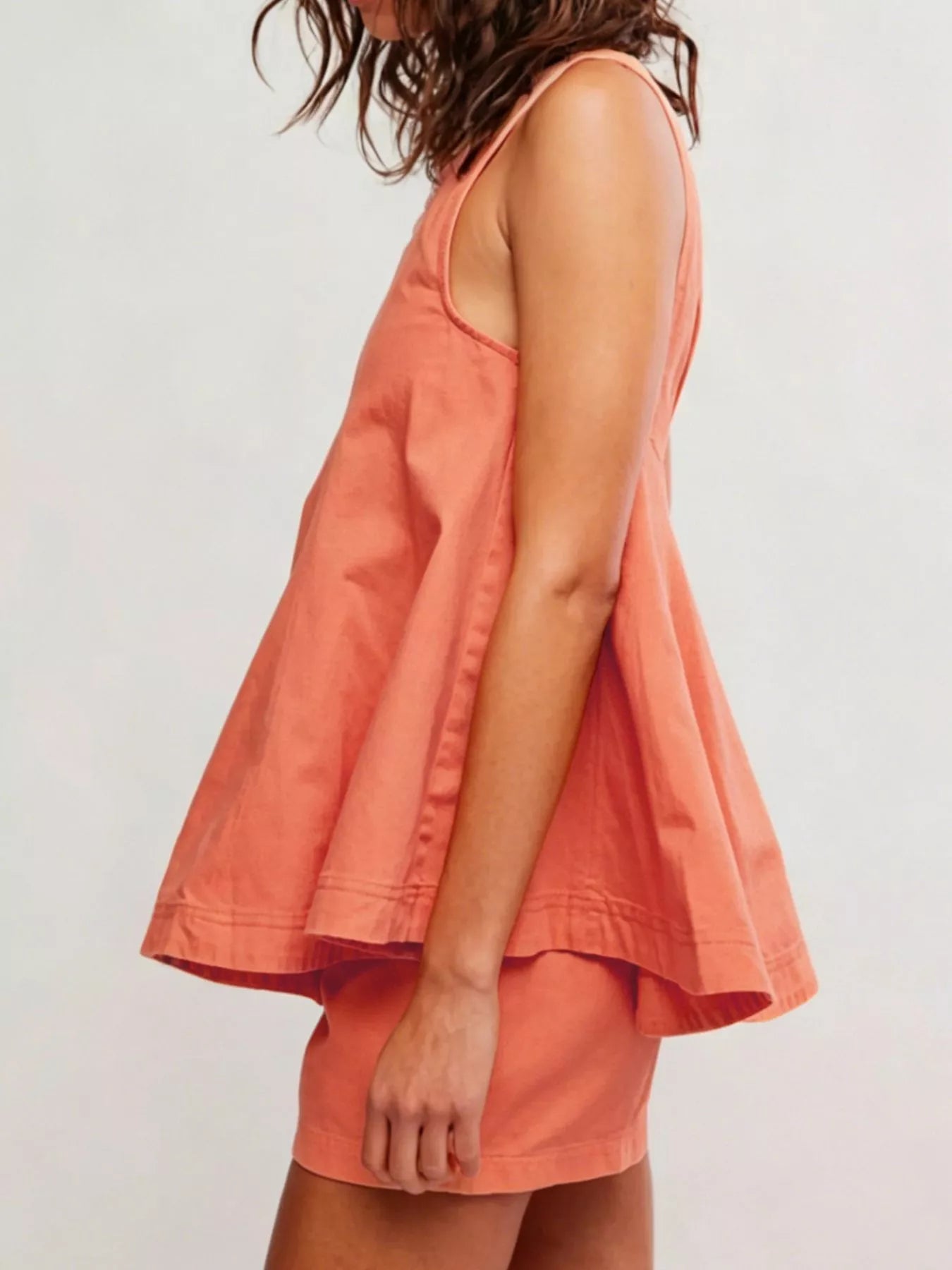 Sleeveless Top and Shorts Denim Set
