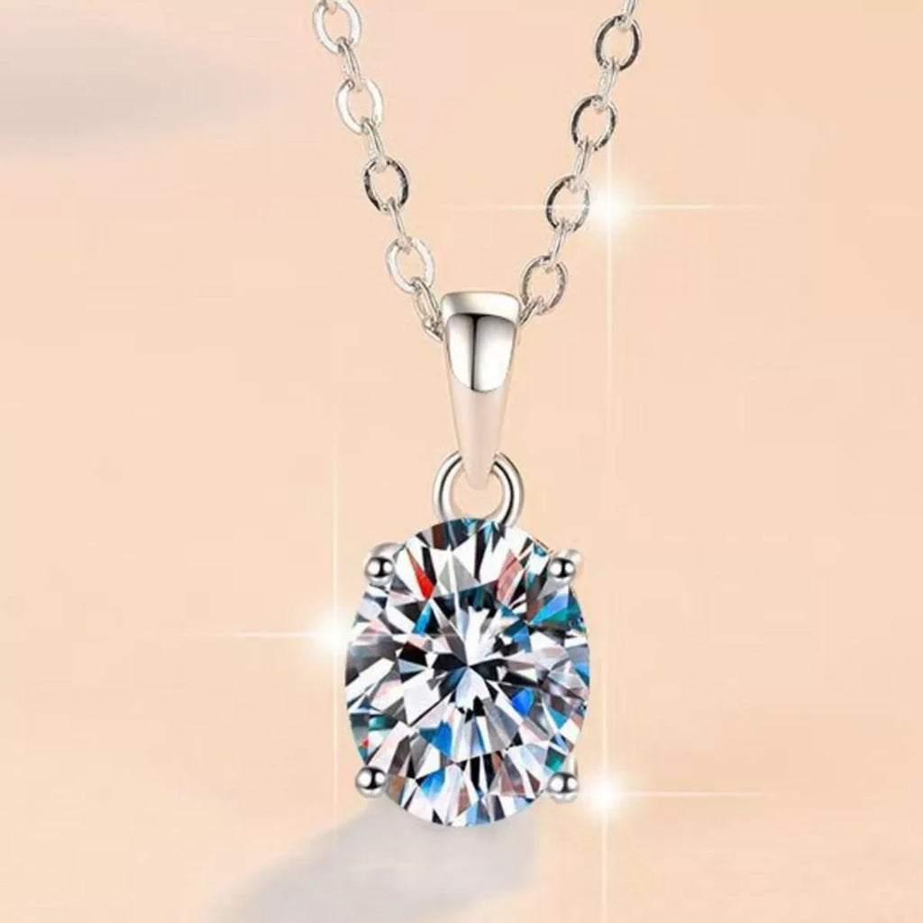 2 Carat Moissanite 925 Sterling Silver Necklace