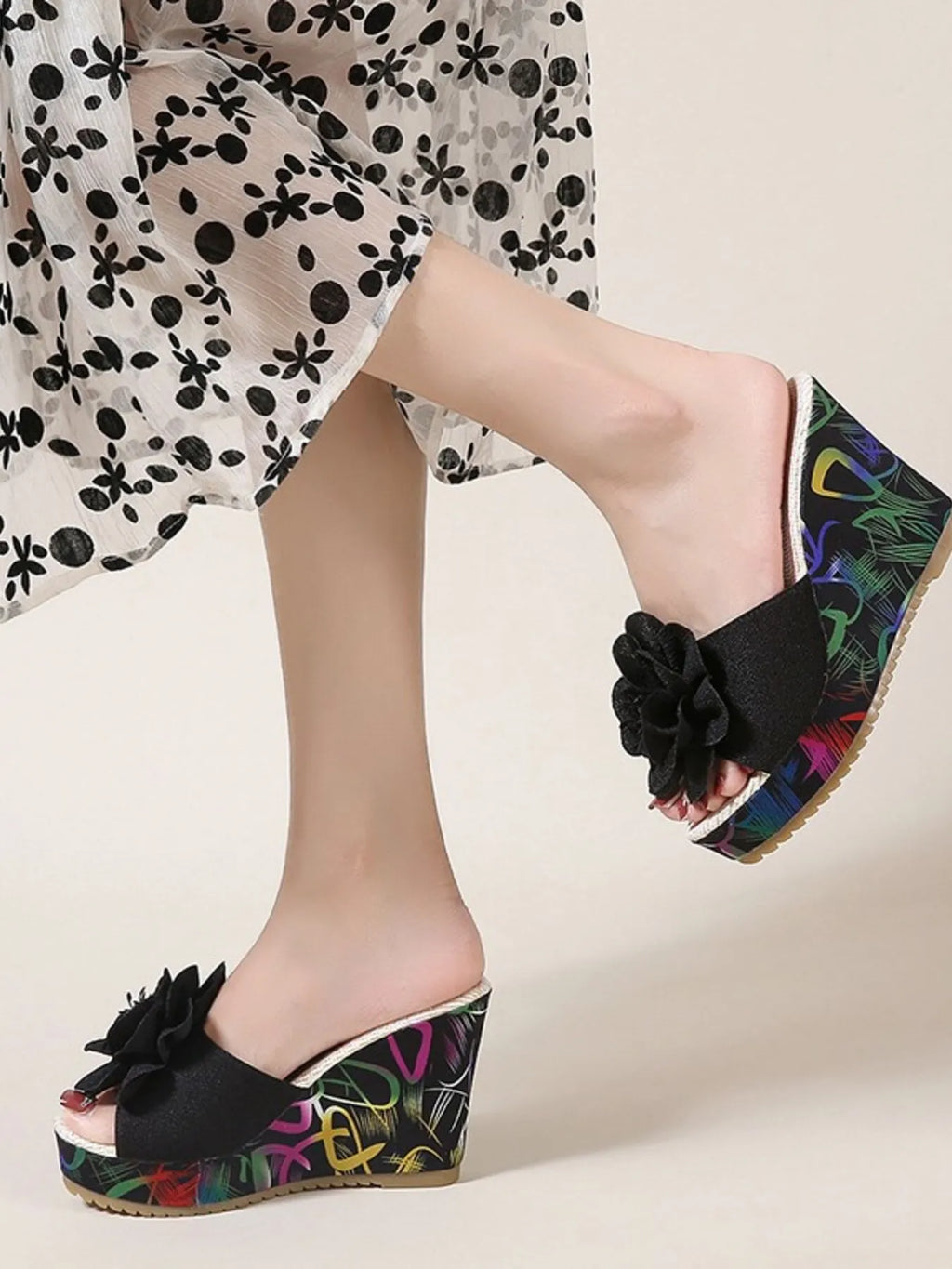 Peep Toe Wedge Sandals