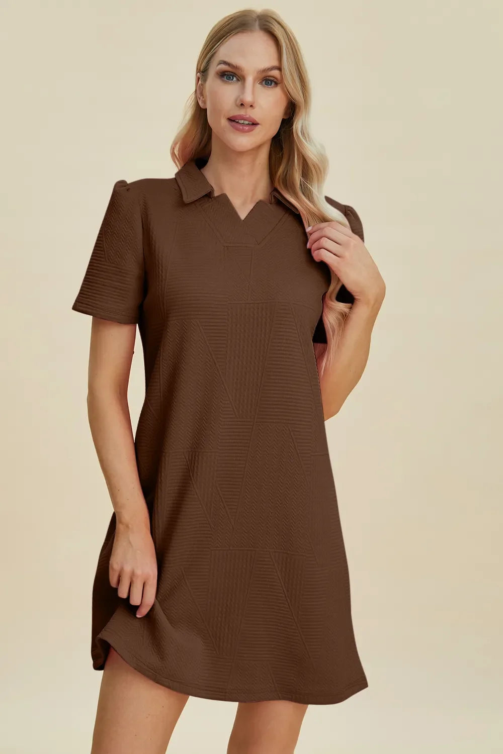 Texture Short Sleeve Dress