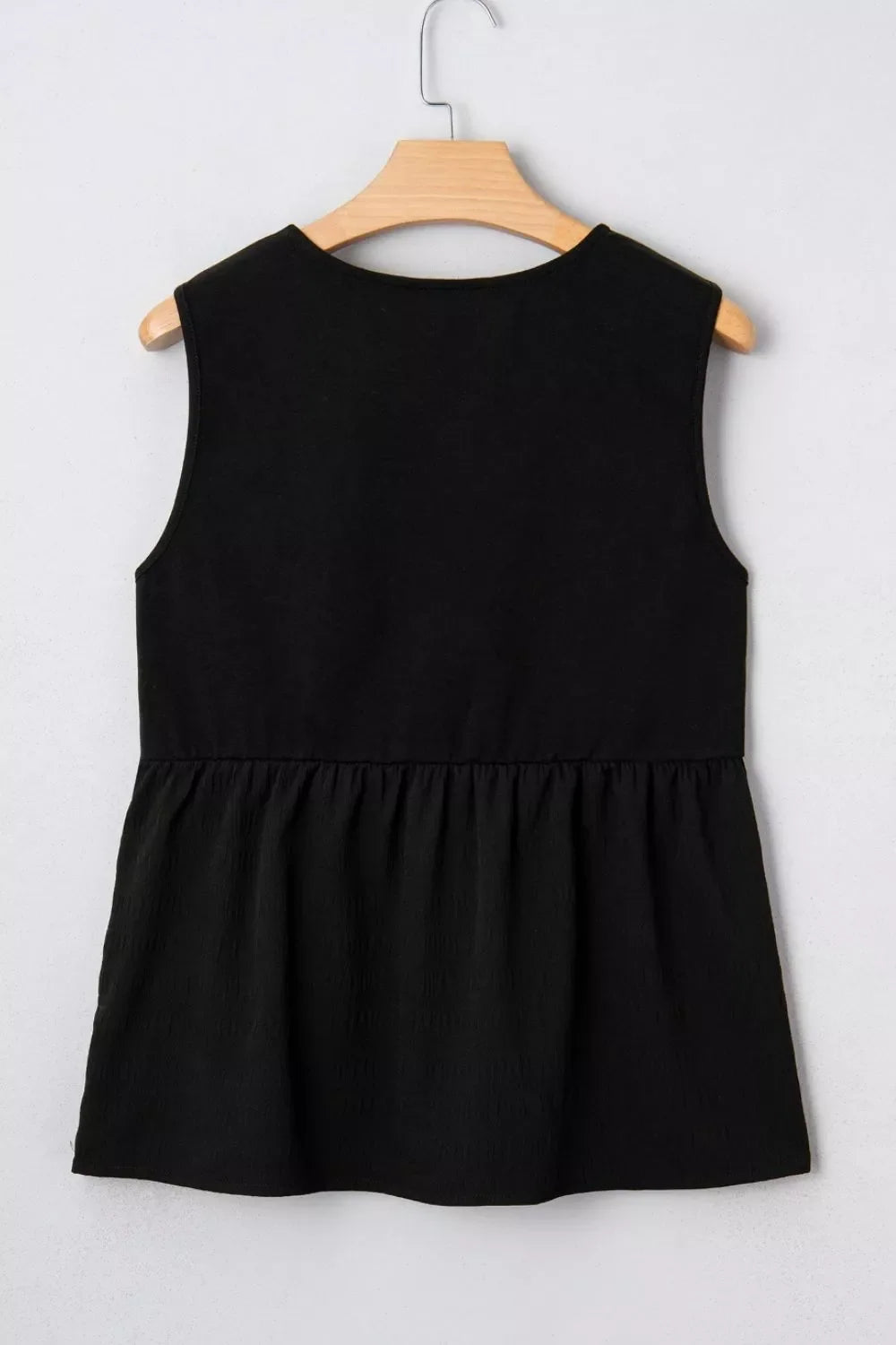 Floral Embroidered V Neck Sleeveless Casual Shift Top