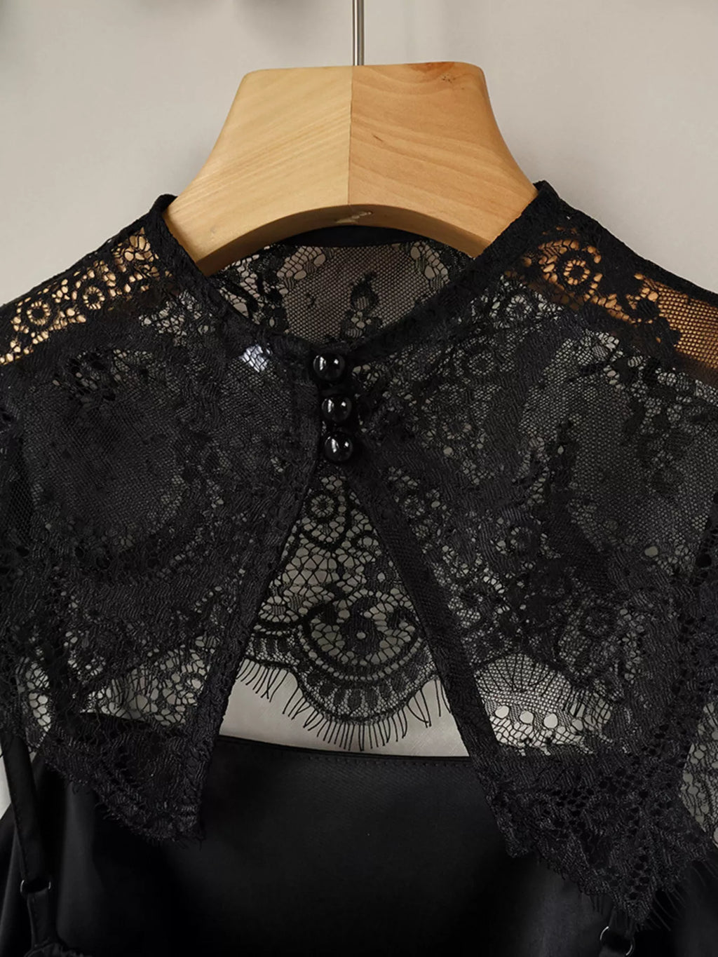 Satin Mini Dress with Lace Detachable Cape