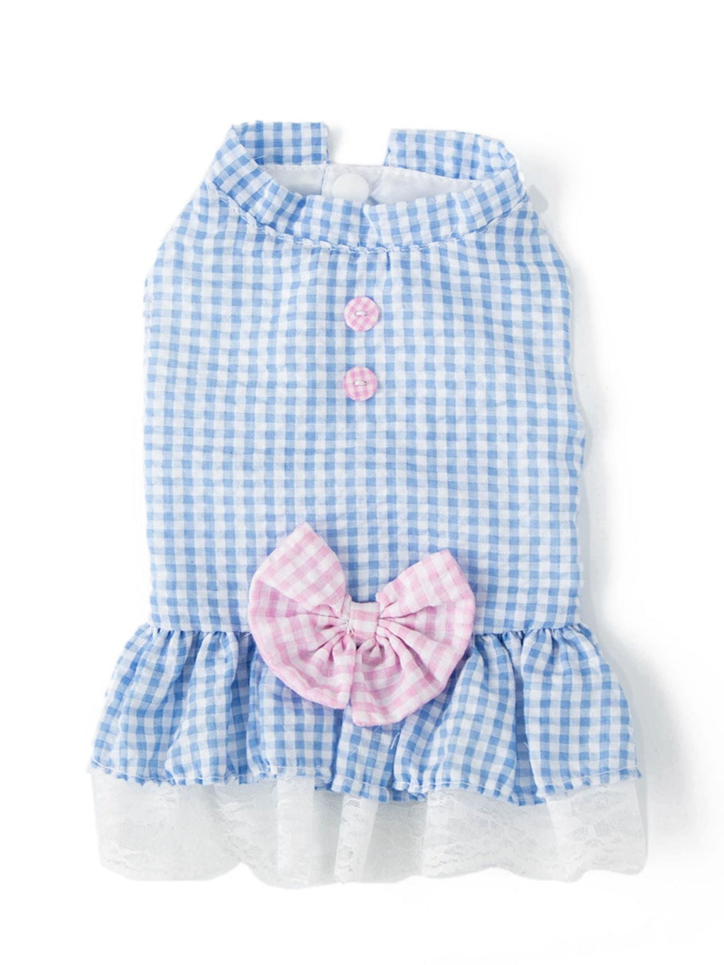 Gingham Ruffle Lace Pet Dress