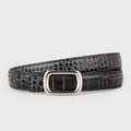 Crocodile Embossed Leather Belt