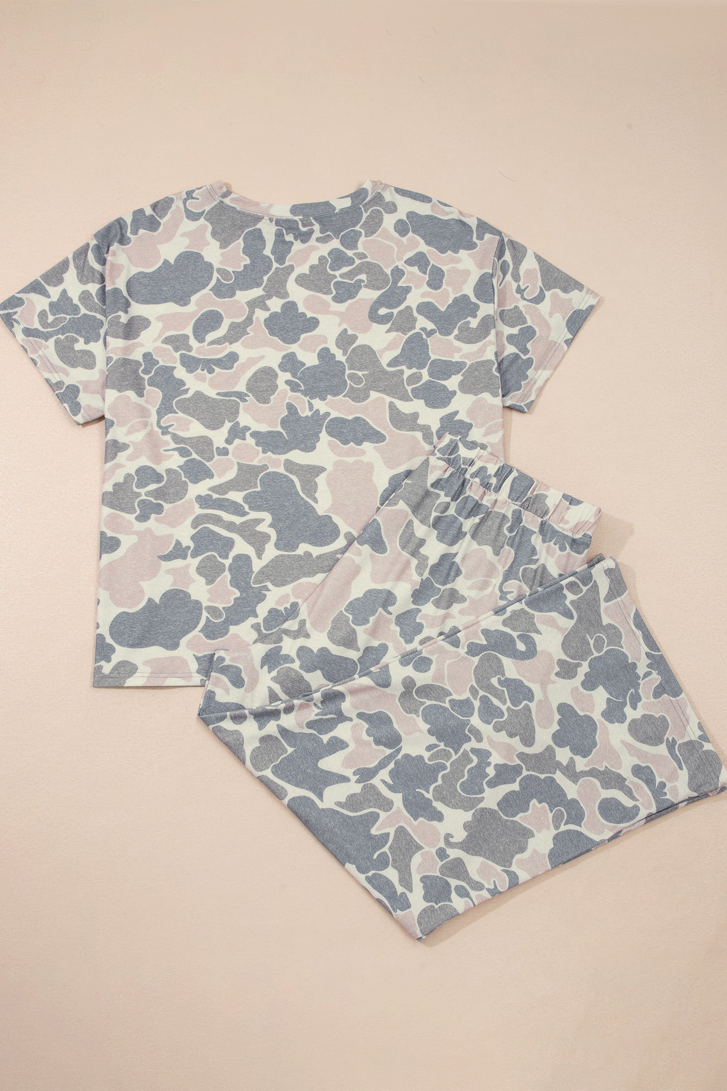 Multicolour Retro Camouflage Print Plus Size 2pcs Outfit
