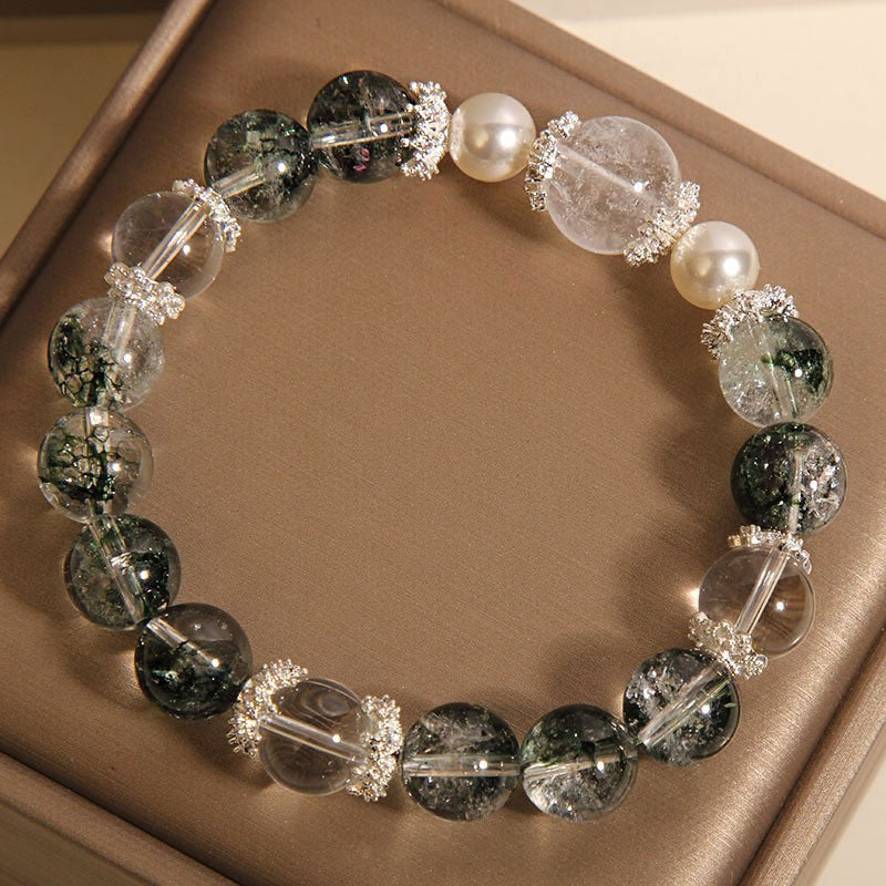 Womens Green Phantom Quartz Bracelet