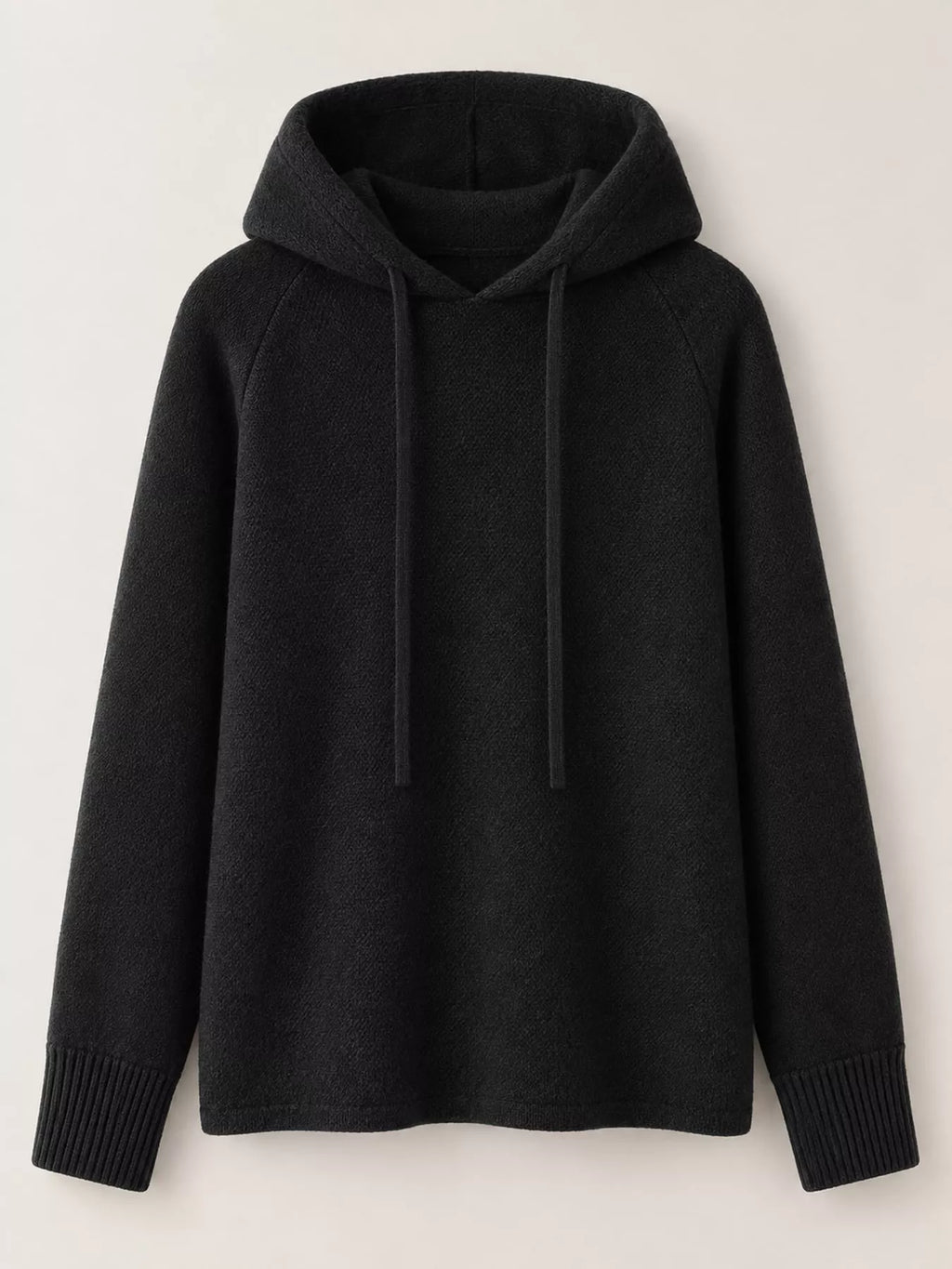Drawstring Long Sleeve Hooded Knit Sweater