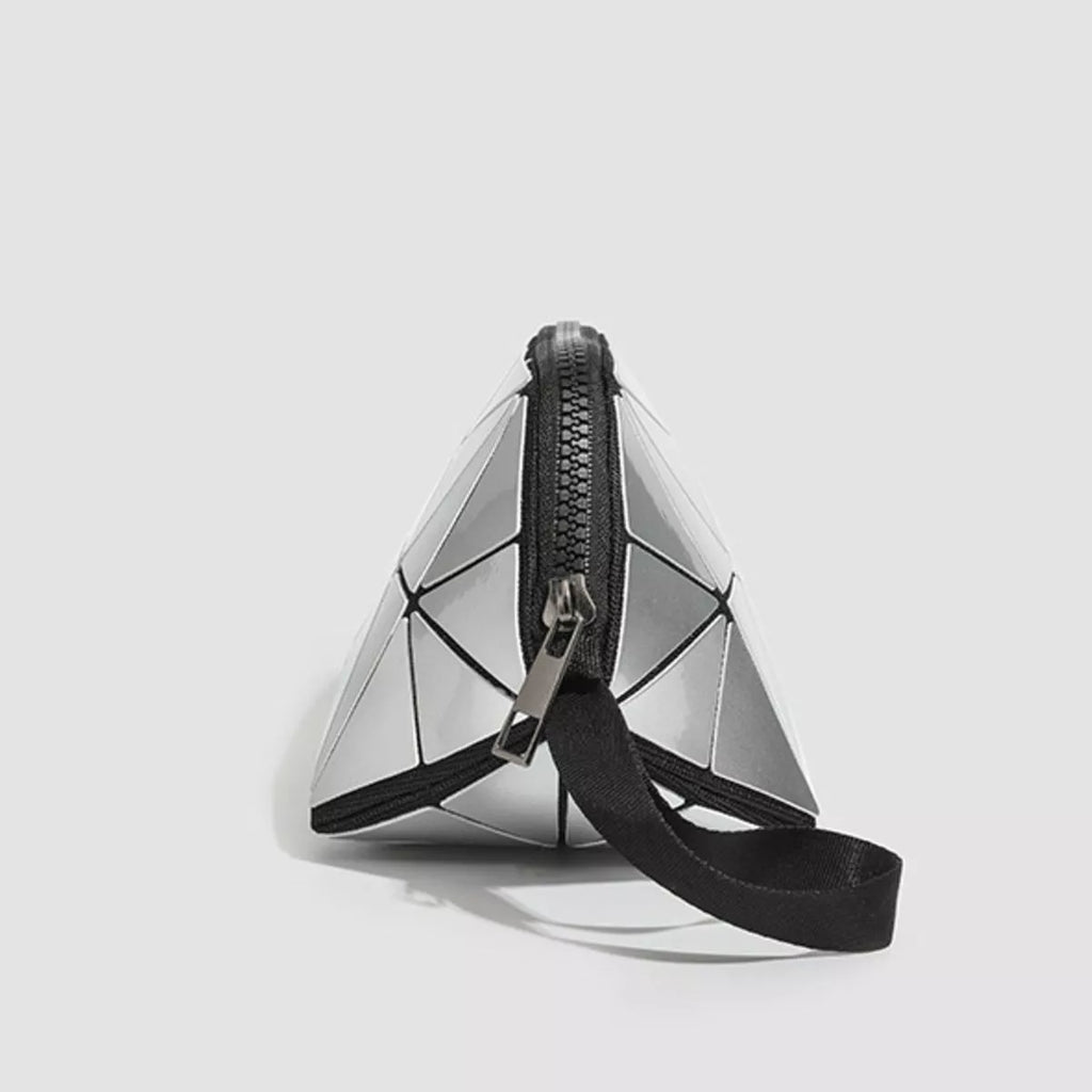Geometric Leather Wristlet