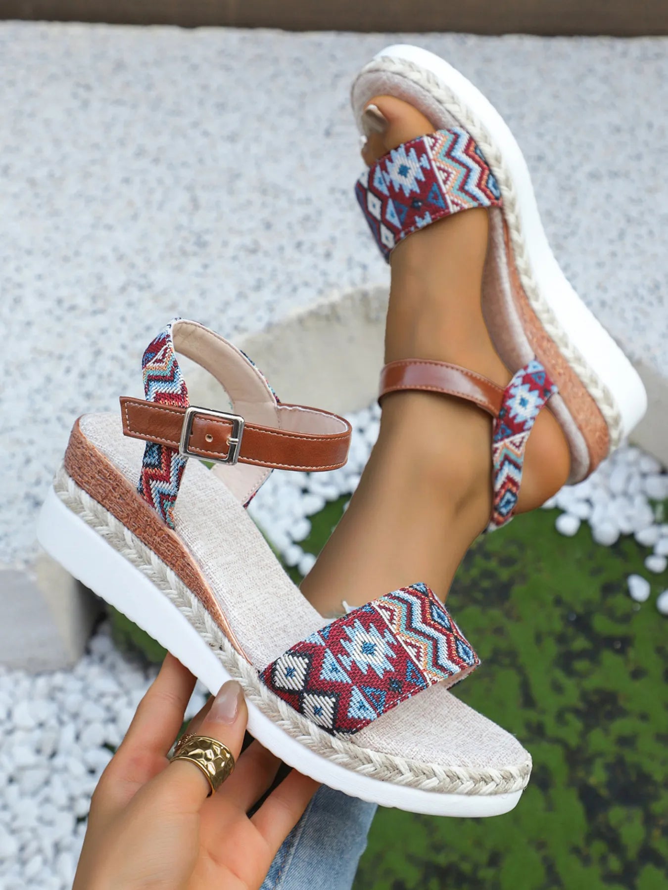 Open Toe Platform Wedge Sandals