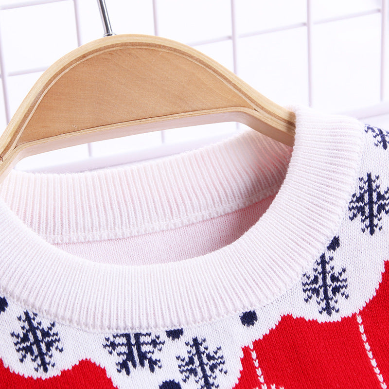 Knitted Sweater Christmas Tree Double Layer Warm Knitted Children's Clothing
